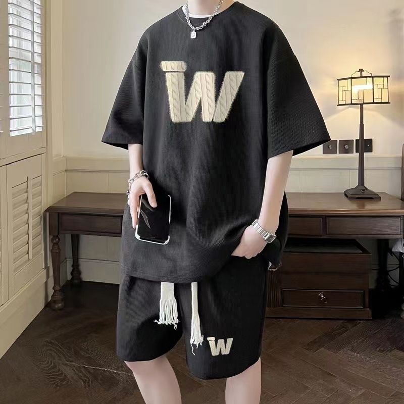 Set Áo Thun Ngắn Tay Form Rộng Và Quần Short Thời Trang Mùa Hè Dành Cho Nam