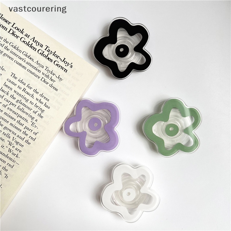 Vast New Epoxy Nhẫn Gắn Điện Thoại Di Động Có Thể Gập Lại Họa Tiết Hoa Tươi Tắn Đáng Yêu