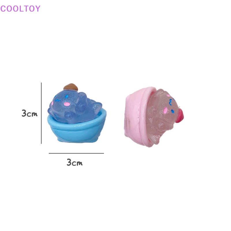 Cooltoy Set 2 Tượng Chú Chó Tai To Bằng Nhựa Resin Phát Quang Dễ Thương Trang Trí Xe Hơi