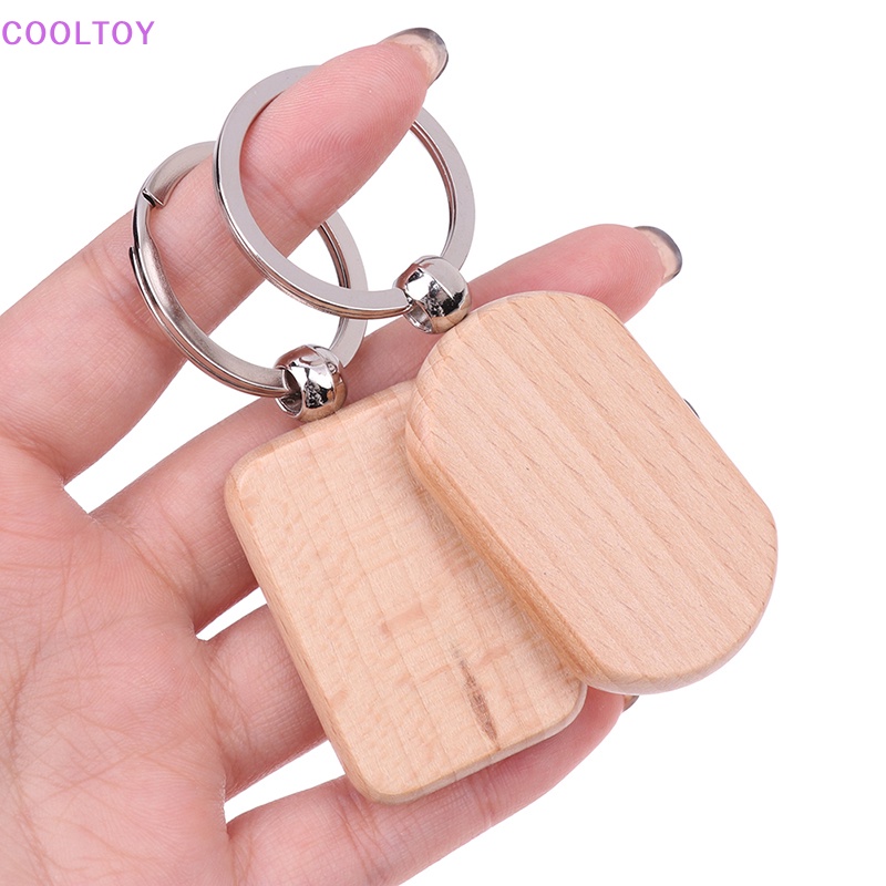 Set 2 Móc Khóa Thẻ ID DIY Bằng Gỗ Cá Nhân DIY