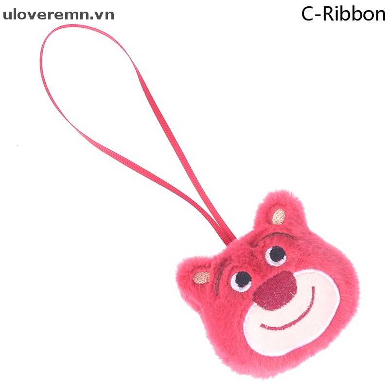 Uloveremn Nhãn Dán Tên Dạng Thú Nhồi Bông Hình Gấu Dâu Hoạt Hình Chống Thất Lạc Trang Trí Túi Xách