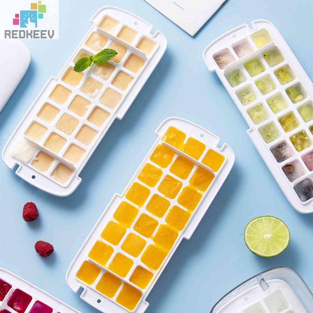 Khay Silicone Làm Đá Viên 24 / 48 Ô Chống Rò Rỉ