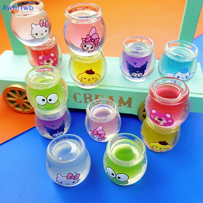 Set 2 Bình Đựng Mật Ong Sanrio Mini Bằng Nhựa Resin Thủ Công Ba Chiều Sáng Tạo DIY Mới