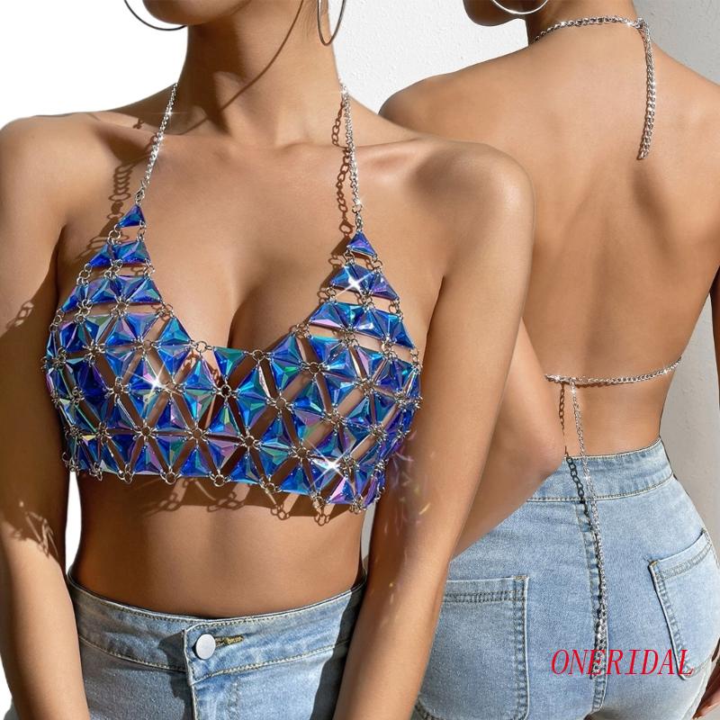 Áo Ngực Dây Xích Đính Đá Lấp Lánh Thời Trang Mùa Hè Quyến Rũ Cho Nữ