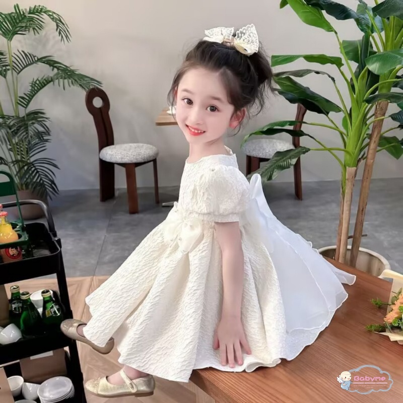 Đầm Công Chúa Đính Nơ Thoáng Khí Dễ Thương Cho Bé Gái