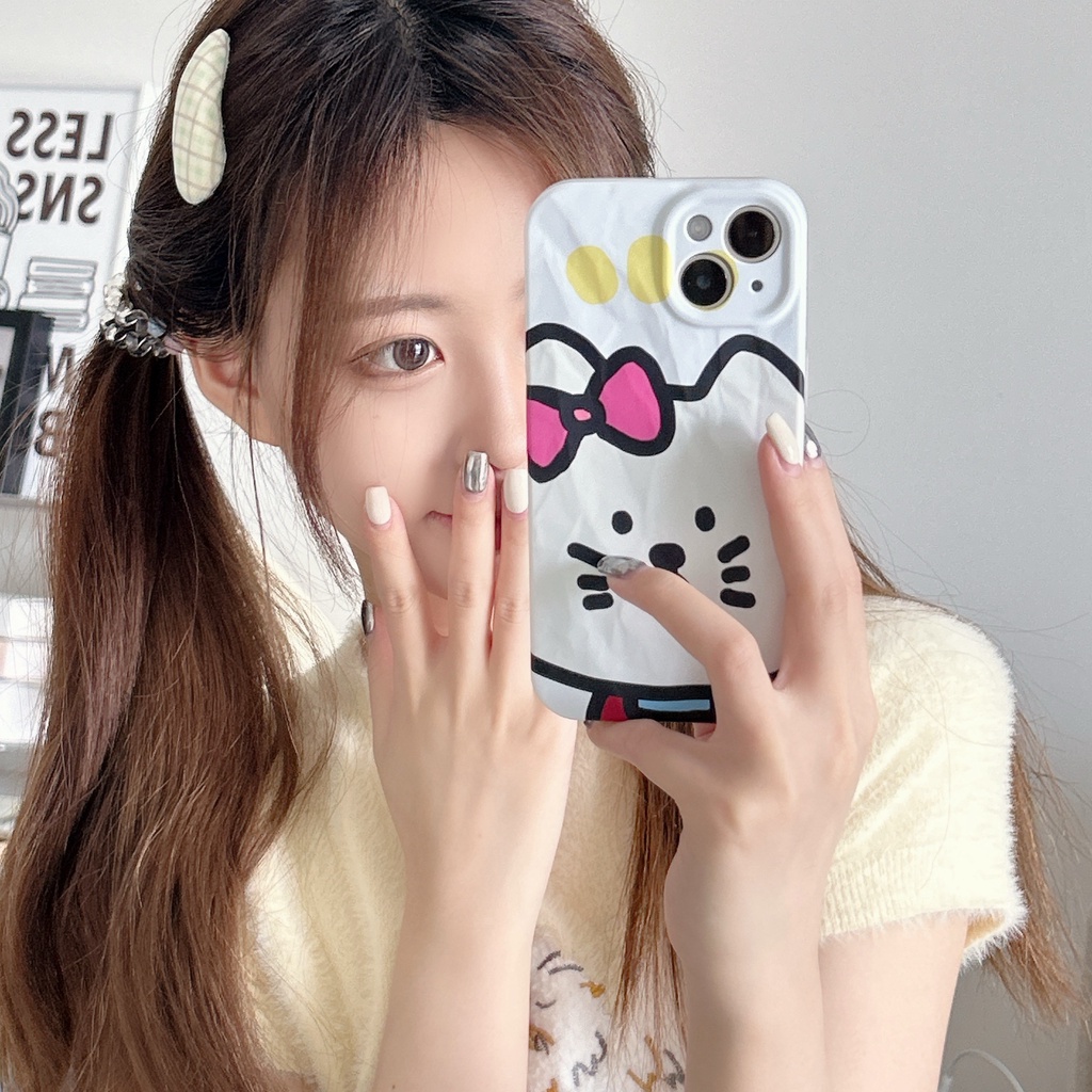 Ốp Điện Thoại PC Cứng Viền Dẻo Họa Tiết Hoạt Hình Chú Mèo Dễ Thương Chống Sốc Cho iPhone 13 12 11 14 Pro Max