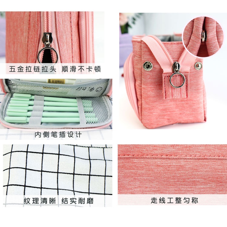 Túi Đựng Bút Đa Năng Sức Chứa Lớn Có Nút Gài Tiện Dụng Cho Học Sinh