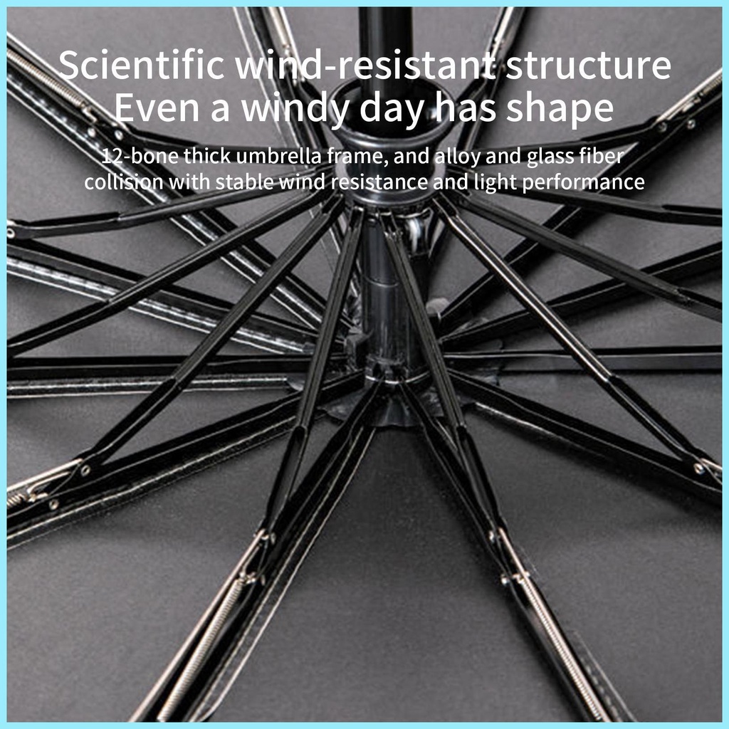Dù Gấp Tự Động 12 Khúc Chống Gió Tiện Dụng Cho Nam Và Nữ