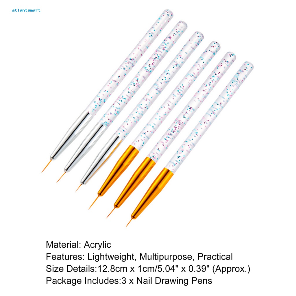 Túi Đựng Đồ Dùng Cao Cấp Tiện Dụng| Set 3 Bút Trang Trí Móng Tay Nghệ Thuật Bằng Acrylic Siêu Mỏng Dành Cho Nữ
