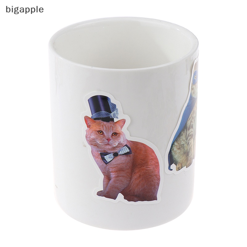 Bộ 50 Miếng Dán Họa Tiết Mèo Hoạt Hình Trang Trí Sổ Tay / Hành Lý / Xe Hơi