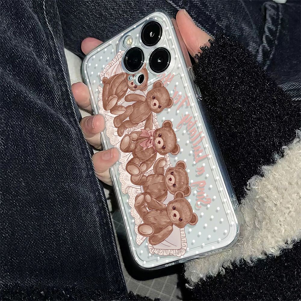 ✅Ốp Điện Thoại Mềm Chống Sốc In Hình Gấu 6In1114Pro max7813 iPhone12 Style 0JD0