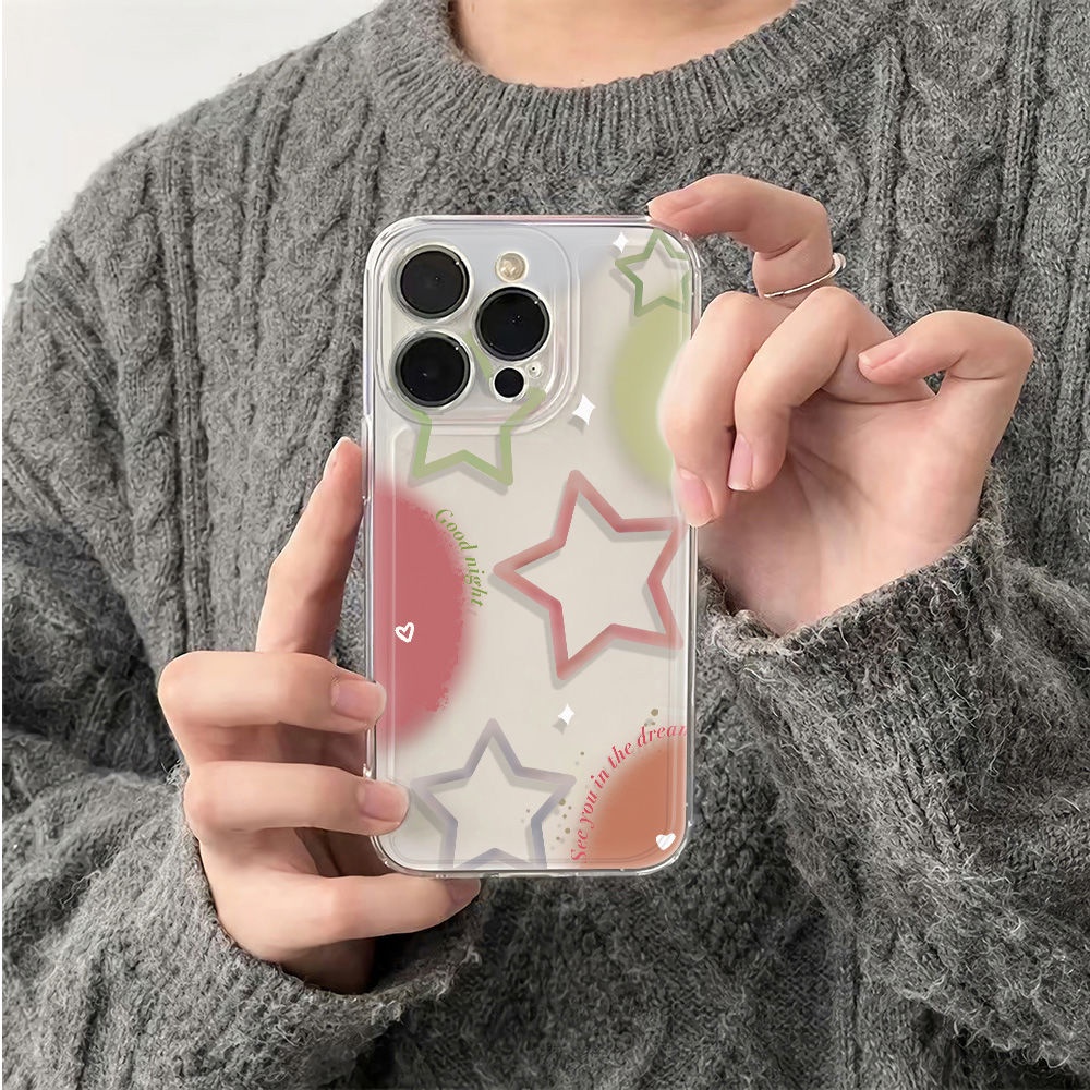 ✅Ốp Điện Thoại Dẻo Họa Tiết Ngôi Sao Năm Cánh Đơn Giản Chống Rơi Cho iPhone12plus 6Inmax14Pro 4W99 1178 13