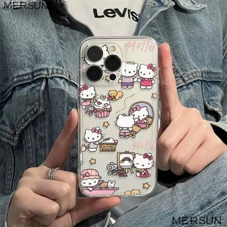 Ốp lưng iPhone 7 8 6 6s 11 Pro Max 12 13 14 Pro Plus mềm chống sốc cao cấp Hello Kitty TPU bảo vệ màn hình viền mềm mại đẹp mắt