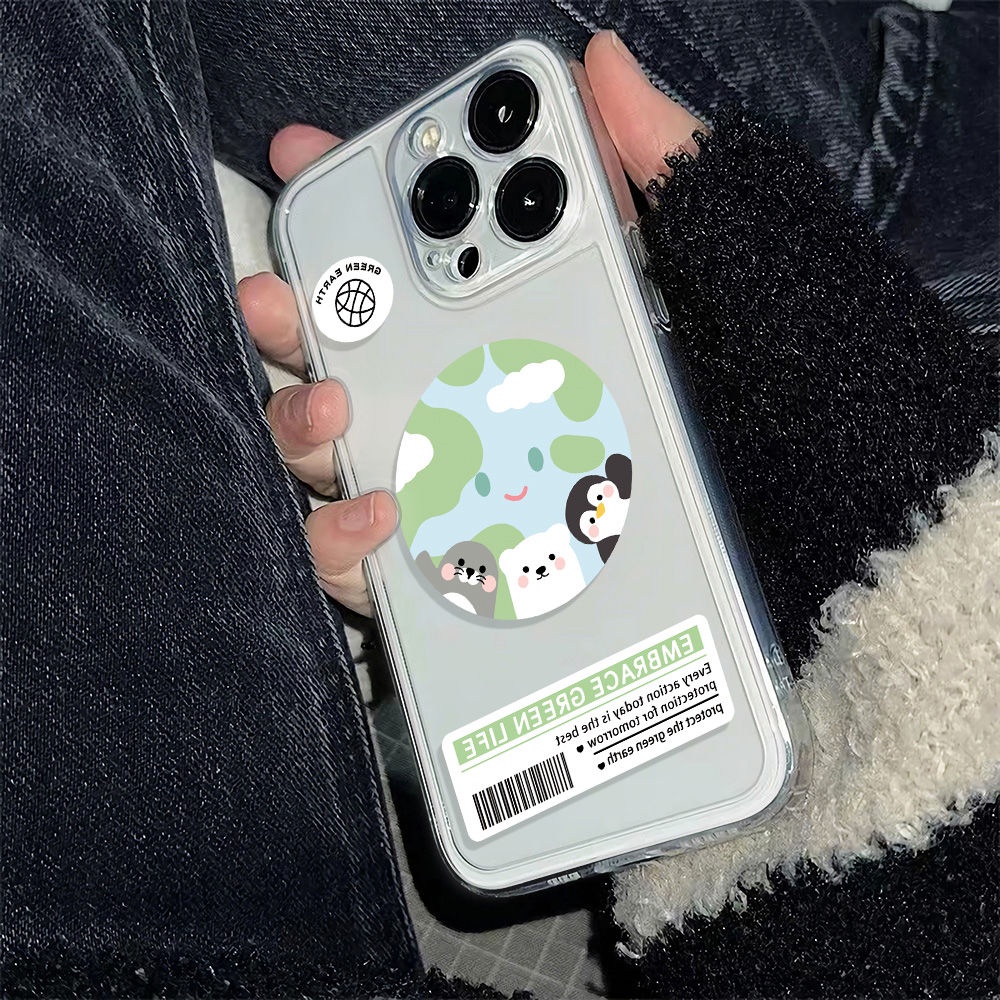 ✅Ốp Điện Thoại Mềm Chống Sốc Đơn Giản Bảo Vệ Môi Trường Cho Iphone 78Max14Pro6In Earth plus 1311iPhone12 SU1U