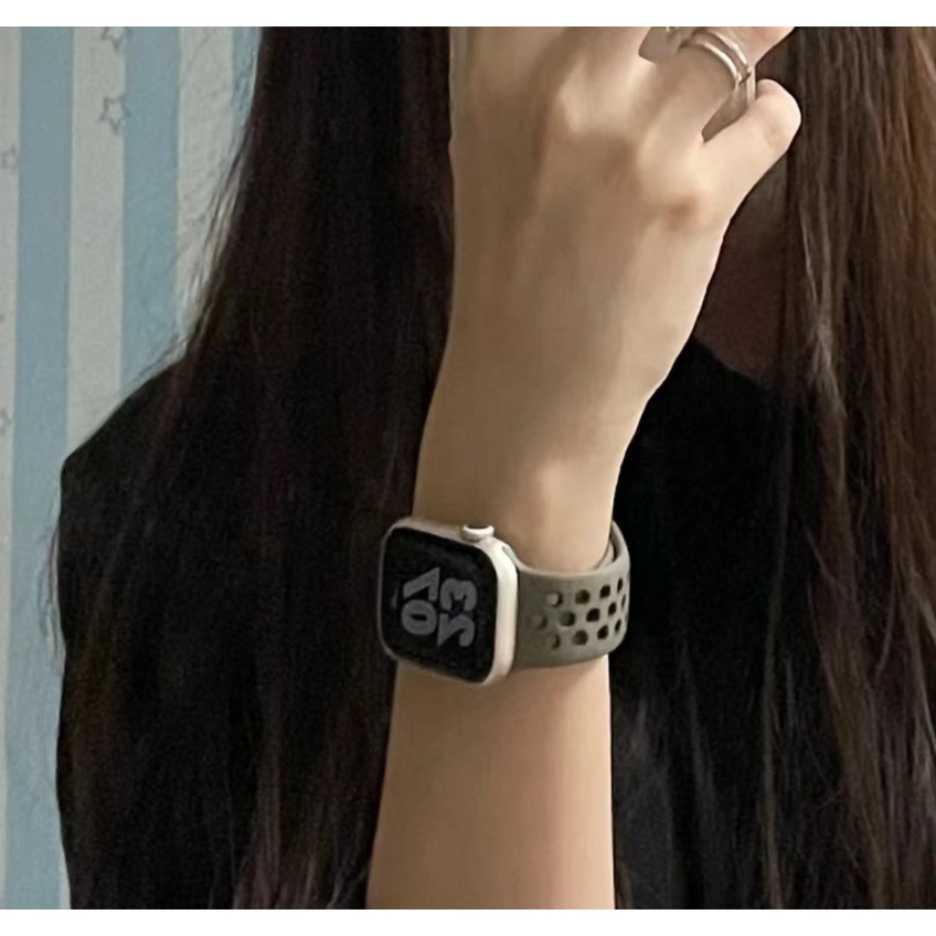 Dây Đeo Silicone Thoáng Khí Cho Đồng Hồ Thông Minh Apple Watch 7 8 6 5 4 3 2 41mm 45mm 40 44 38 42mm i-Watch serie SE 6 Ultra 49mm