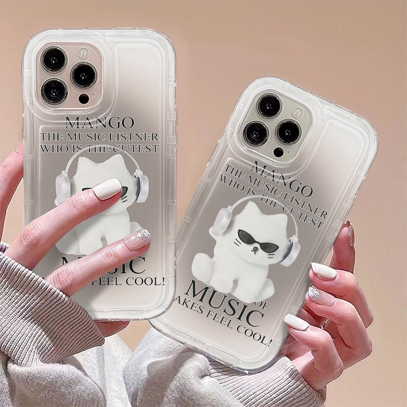 Ốp Điện Thoại Silicon TPU Mềm Chống Sốc In Hình Mèo Âm Nhạc Dễ Thương Cho IPhone 14 13 11 12 Pro XS Max X XR 7 + 8 Plus