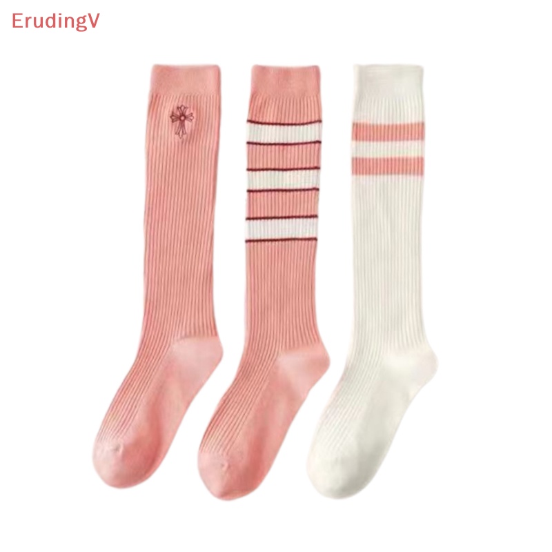 [ErudingV] 1 Đôi Tất Ống Ngang Bắp Chân Mỏng Kẻ Sọc Ngang Màu Hồng Thời Trang Mùa Hè Dành Cho Bạn Nữ [Mới]
