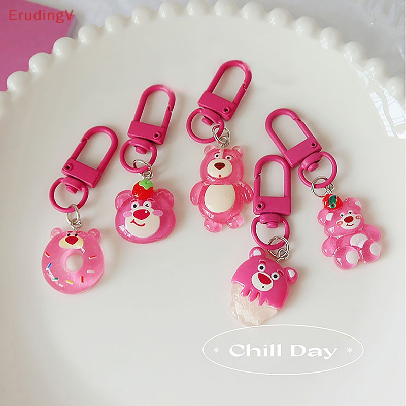 [ErudingV] Móc Khóa Hình Gấu Dâu Hoạt Hình Dễ Thương Cho Túi Xách / Xe Hơi [Mới]