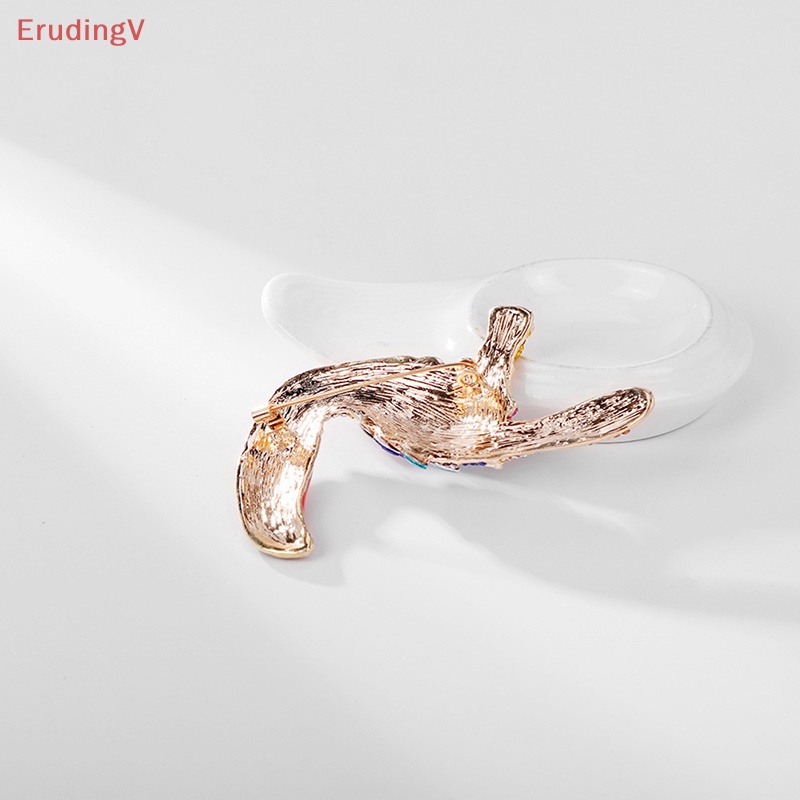 Ghim Cài Áo Hình Chú Vẹt Miệng To Đính Đá Tráng Men Sáng Bóng Thời Trang Cho Nữ