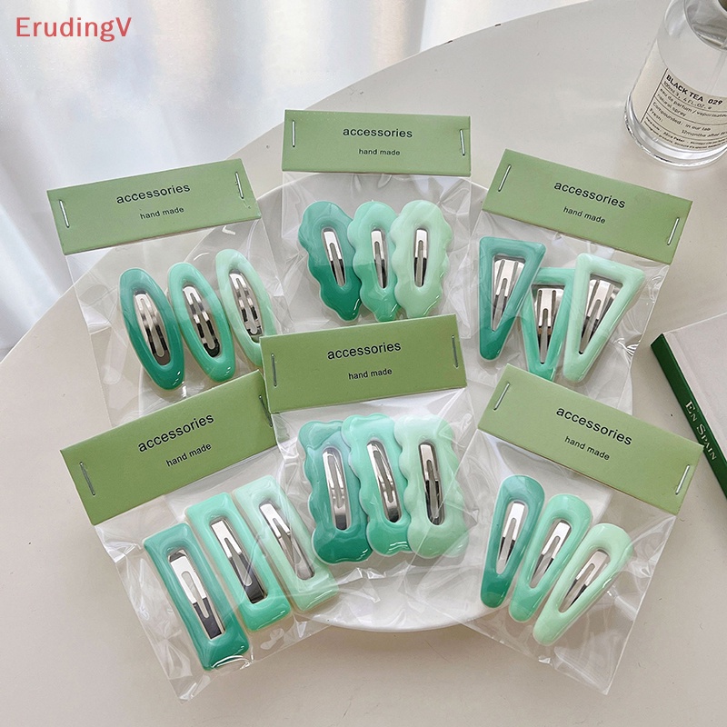 Bộ 3 Kẹp Tóc Màu Gradient Kiểu Dáng Hình Học Thời Trang Cho Nữ