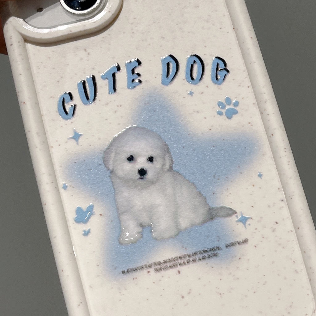 Ốp Điện Thoại TPU Silicon Mềm Bảo Vệ Toàn Diện In Hình Chú Cún Dễ Thương Kèm Giá Đỡ Cho iPhone 13 12 11 14 Pro Max