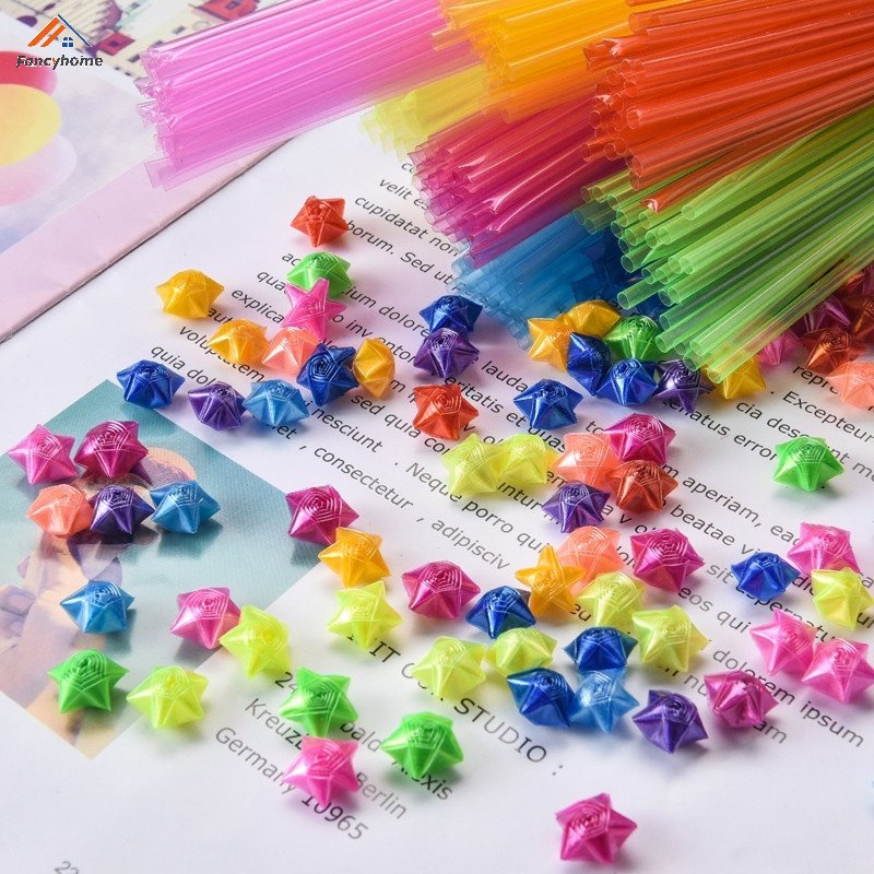 Bộ 35 Ống Hút Dạng Gập Hình Ngôi Sao Nhiều Màu Sắc Sáng Tạo Cho Trẻ Em