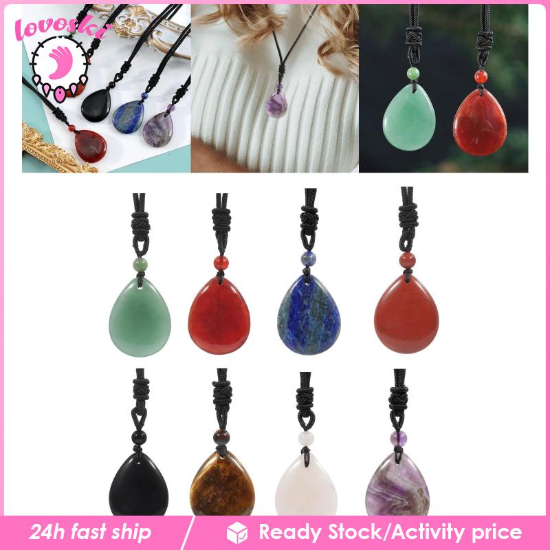 Vòng cổ Mặt Đá Hình Giọt Nước Unisex