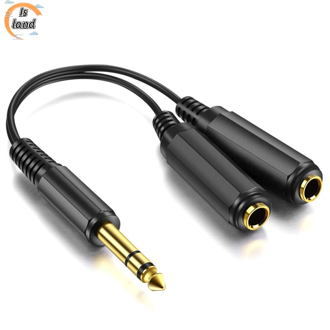 Cáp ChuyểN ĐổI Âm Thanh 6.35 Sang 2 ĐầU Chia 6.5 Mono Mạ VàNg 1 Sang 2 Chuyên DụNg