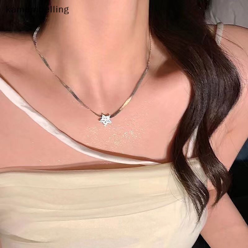 Kamembelling Vòng Cổ Choker Hình Ngôi Sao Năm Cánh Đính Đá Lấp Lánh Thời Trang Hàn Quốc Ngọt Ngào Y2K