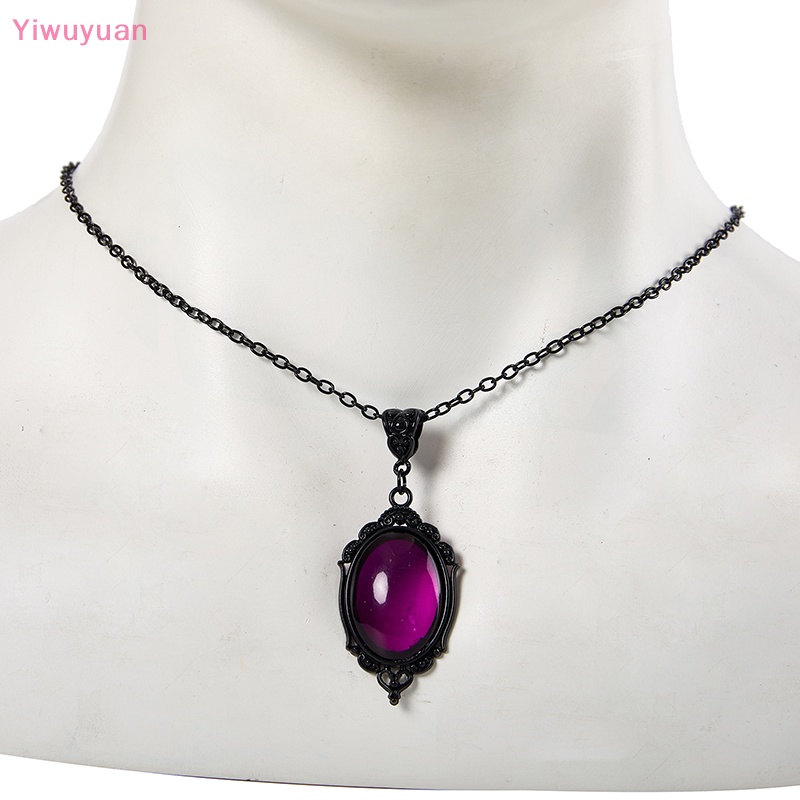 < Yiwuyuan > Vòng Cổ Mặt Pha Lê Chạm Nổi Phong Cách Gothic Thời Trang Làm Quà Tặng Trang Sức Phù Thủy Bí Ẩn Mới