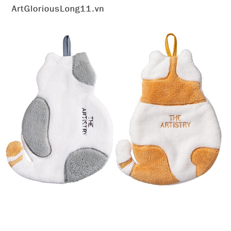 Khăn Lau Tay Sợi Nhỏ Hình Mèo Đa Ứng Dụng Cho Nhà Bếp Nhà Tắm