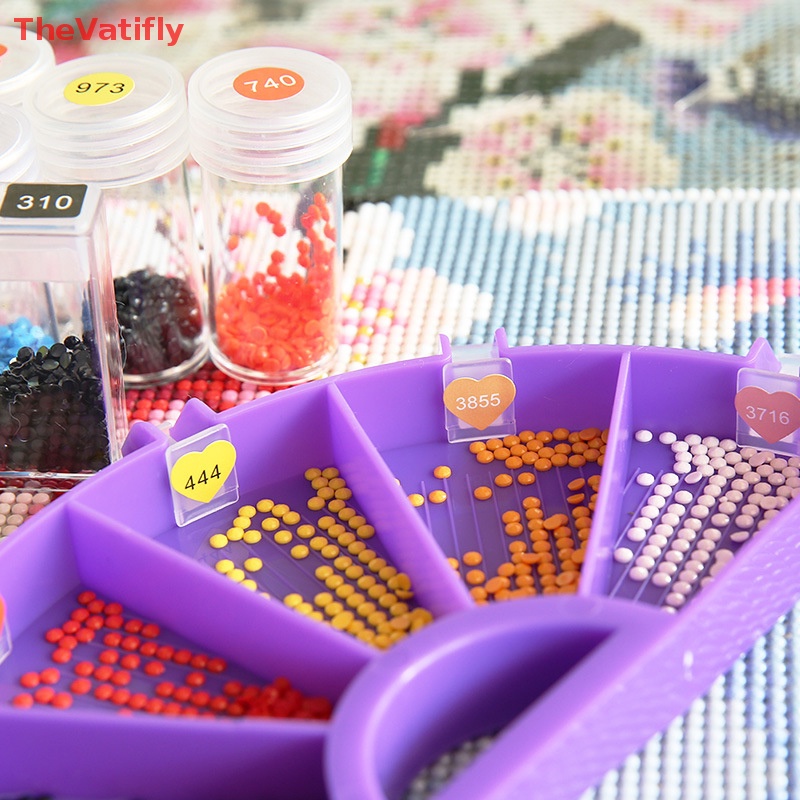 [Thevalifly] Nhãn Dán Hộp Đựng Hạt Cườm Thêu Chữ Thập Và Đánh Dấu Nhiều Màu Sắc Bán Chạy