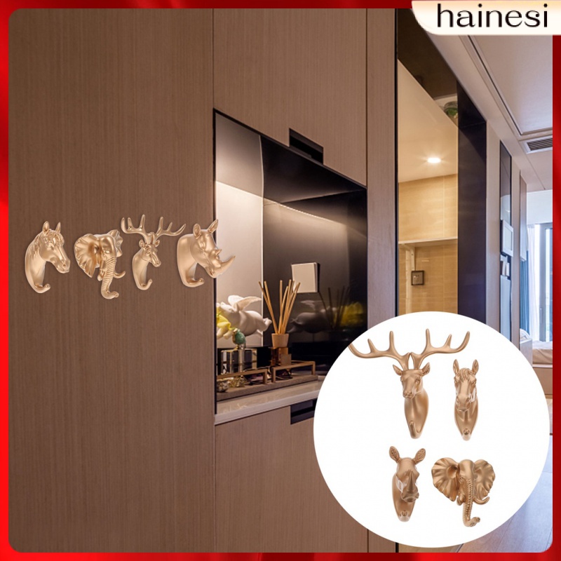 Set 4 Móc Treo Khăn Tắm Gắn Tường Hình Đầu Hươu Nghệ Thuật Cá Nhân