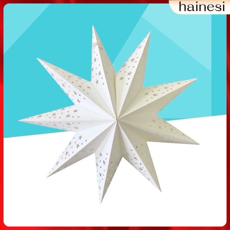 Set 2 Đèn Lồng Giấy Hình Ngôi Sao Chín Cánh Trang Trí Giáng Sinh