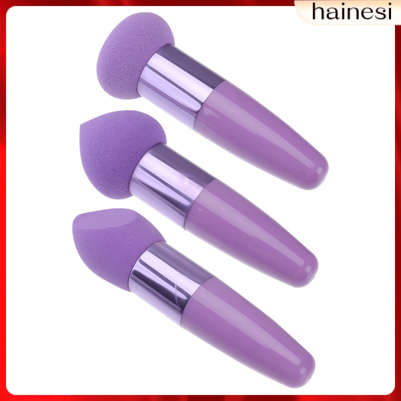 Set 3 Bông Mút Trang Điểm Có Tay Cầm Tiện Lợi