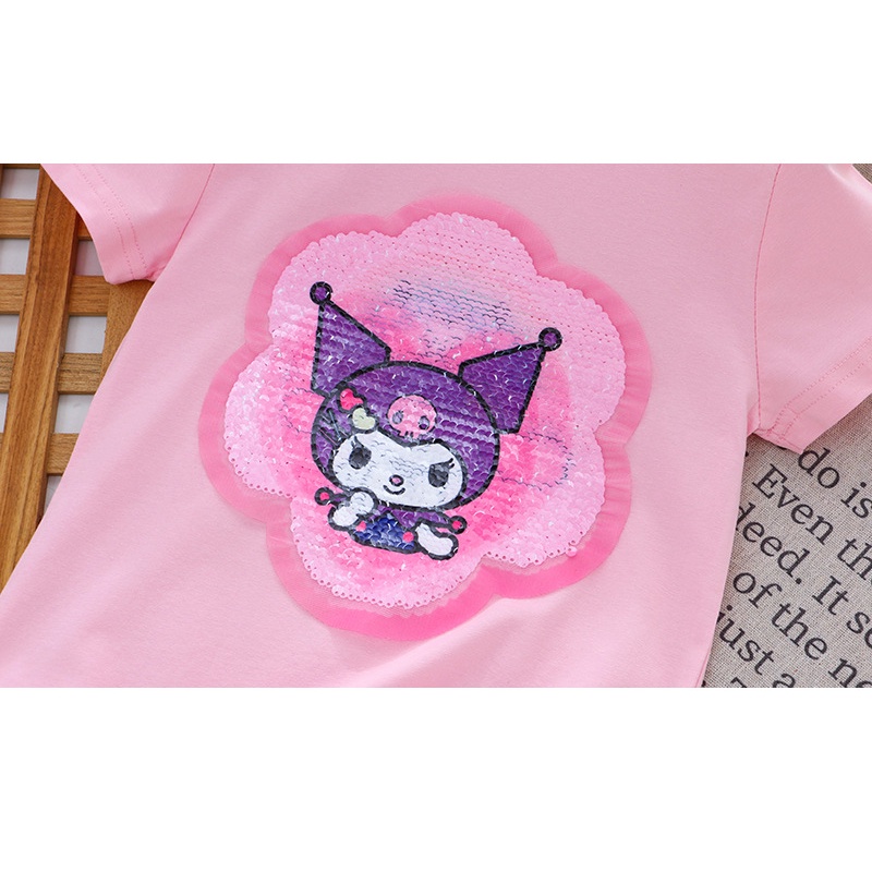 Áo Thun Công Chúa Bằng Cotton Đính Kim Sa Nhiều Màu Sắc Thời Trang Mùa Hè Hàng Mới Dành Cho Trẻ Em 1-8 Tuổi