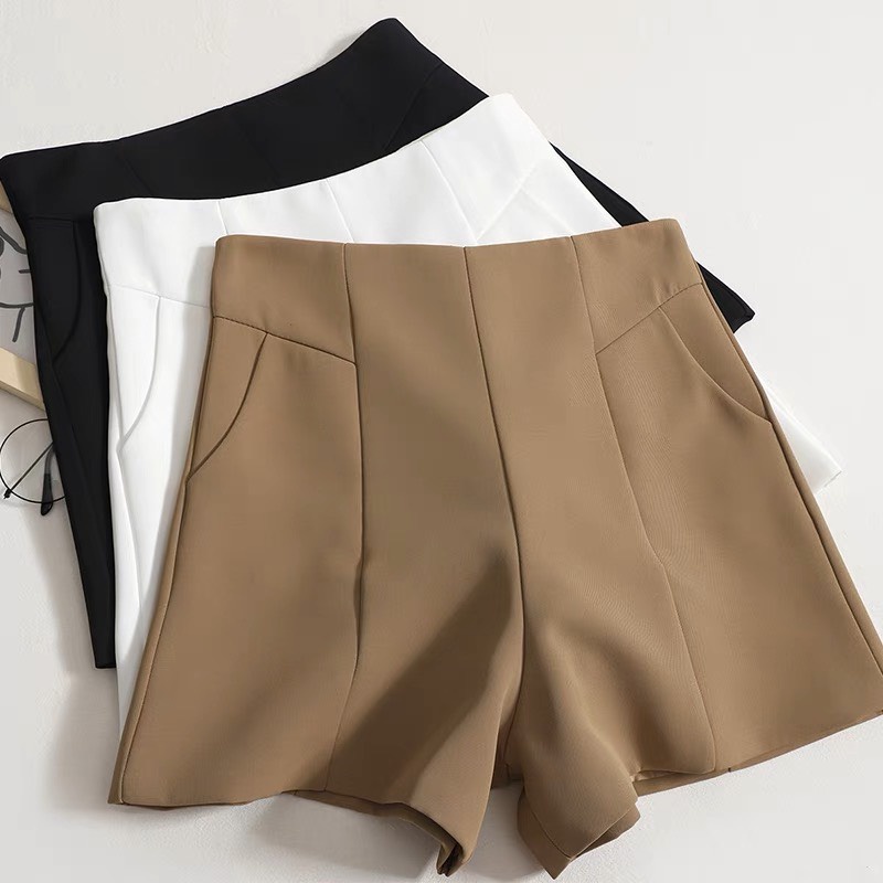 Quần Đùi Short Nữ Cạp Cao Túi Chéo Khóa Kéo Sau Hông Cao Cấp - [Hàng Có Sẵn]