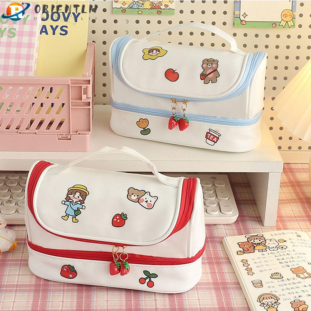 Túi Đựng Bút Bằng Da PU Sức Chứa Lớn Kiểu Dáng Đáng Yêu