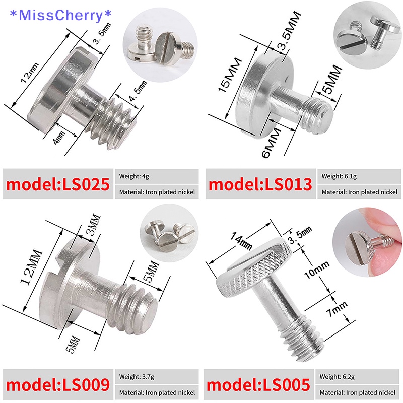 Bộ Ốc Vít 1 / 4 Inch Tháo Lắp Nhanh Chất Lượng Cao Cho Chân Máy Ảnh DSLR Mới