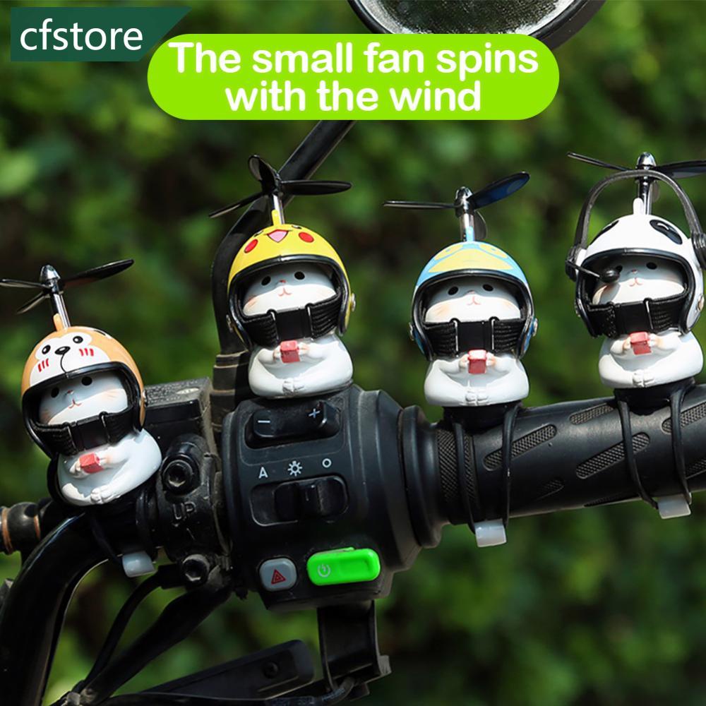 Cánh Quạt Gió Bằng Nhựa Resin Hình Chú Mèo Đội Mũ Bảo Hiểm Dễ Thương Trang Trí Xe Đạp A9G1