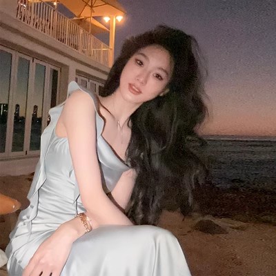 Đầm Hai Dây Dáng Dài Vải Satin Phối Bèo Thời Trang Mùa Hè Xinh Xắn Cho Nữ