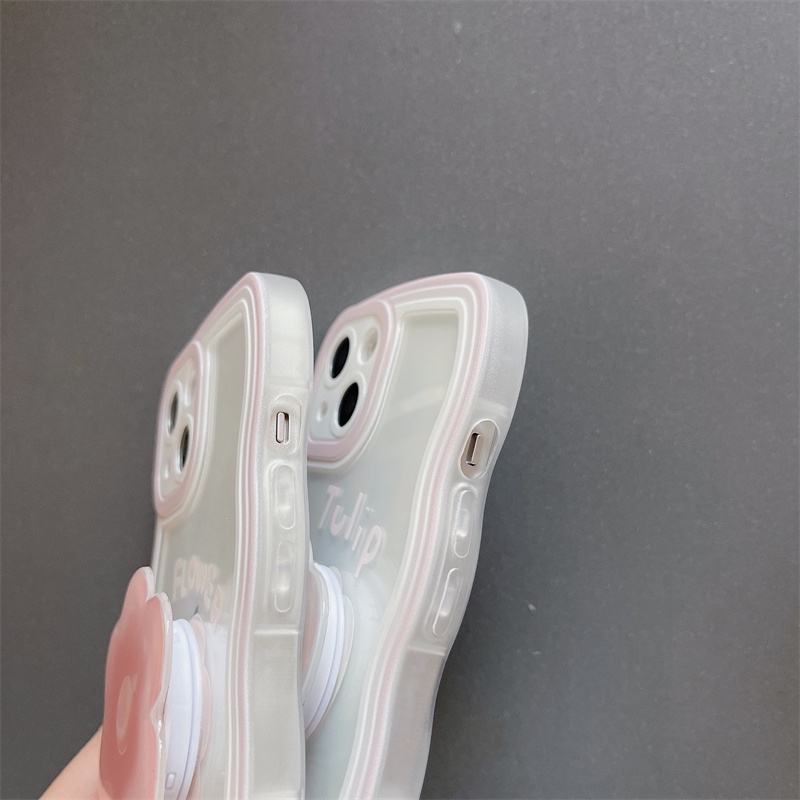 Ốp Lưng Trong Suốt Viền Mây - Mẫu Flower  - TSM002