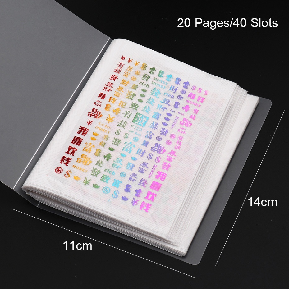 Sổ Đựng Sticker Dán Móng Tay Trưng Bày Phong Cách Nhật Bản Mới