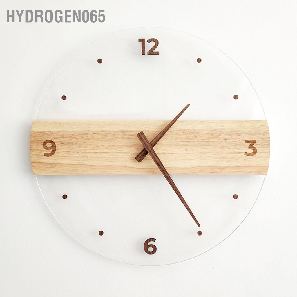 Hydrogen065 Đồng Hồ Treo Tường Hình Tròn Im Lặng Trang Trí Bảng Acrylic Hiện Đại Phòng Khách Ngủ Văn