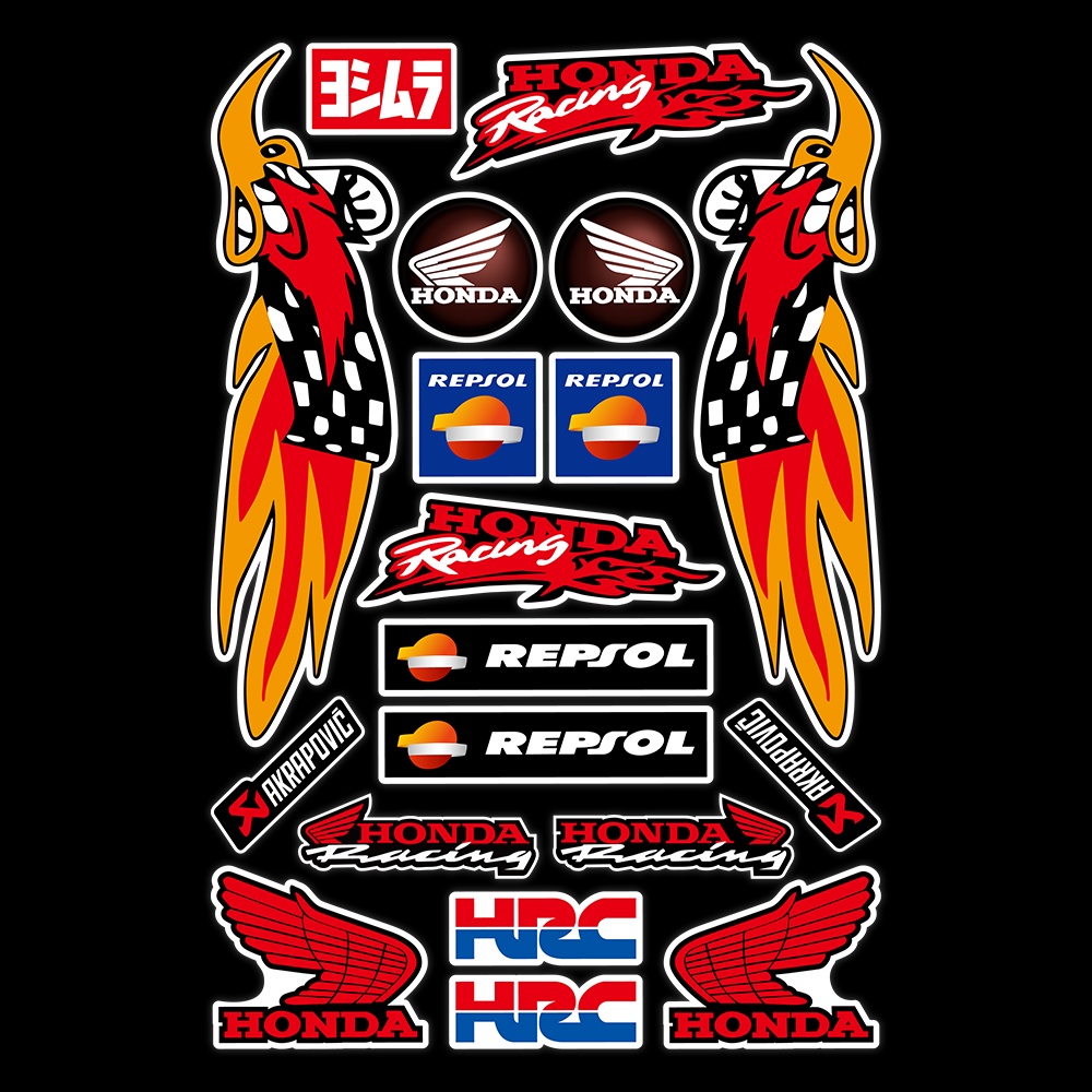 Miếng Dán Phản Quang In Logo Trang Trí Bình Xăng Xe Mô Tô HONDA REPSOL HRC CBR 250R 300R 1000RR