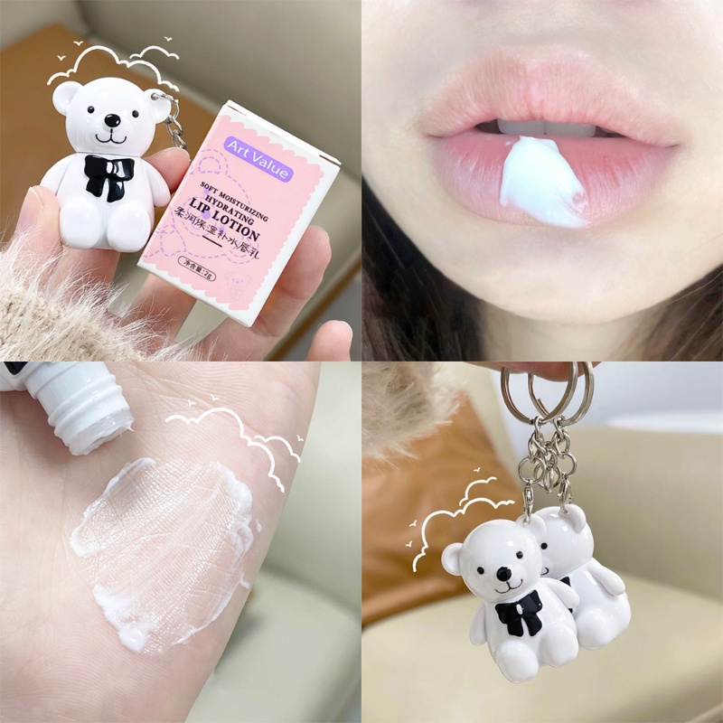 Son kem Dưỡng Ẩm Và Dưỡng Ẩm Kèm Móc Khóa Hình Gấu Dễ Thương