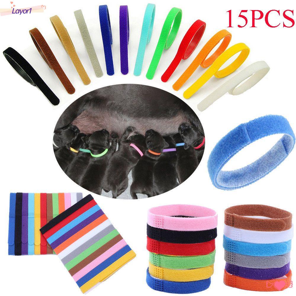 Set 1 / 15 Vòng Cổ Nylon Nhung Nhiều Màu Sắc Dùng Để Nhận Dạng ID Cho Thú Cưng