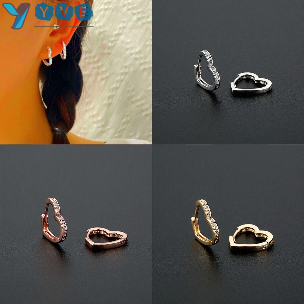 3 Đôi Bông Tai Hình Trái Tim Thời Trang Mới