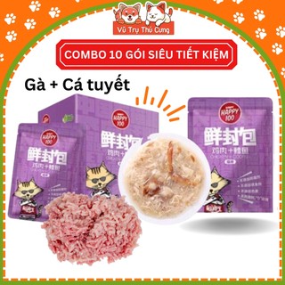 Combo 10 gói Pate Wanpy Happy 100 cho Mèo