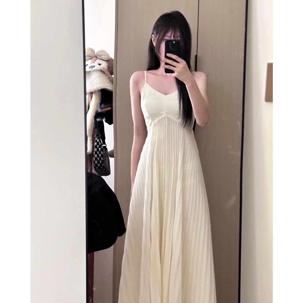 Đầm Trắng Dáng Dài Thời Trang Mùa Hè Pháp 2023 Mới Cho Nữ